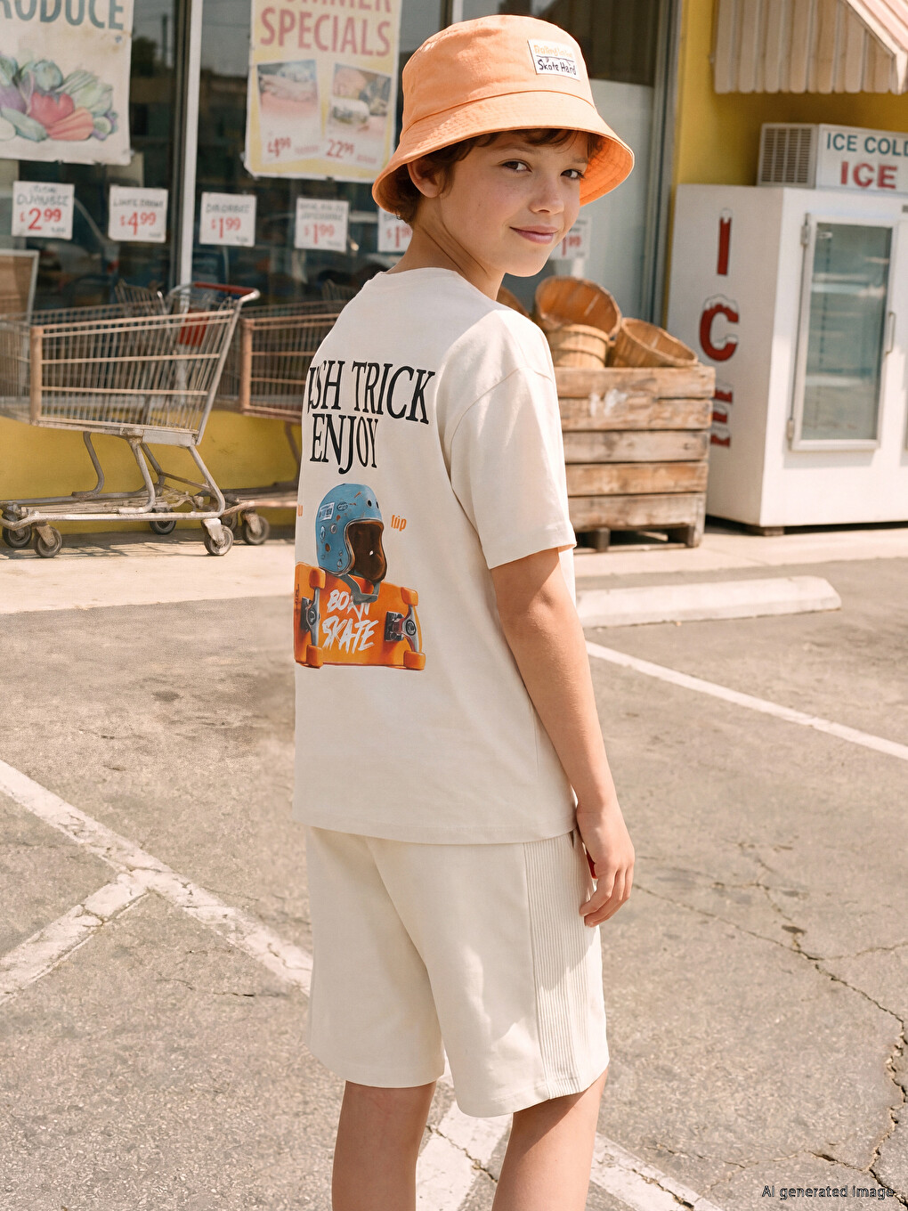 Crew Neck Printed Boys' T-Shirt-1