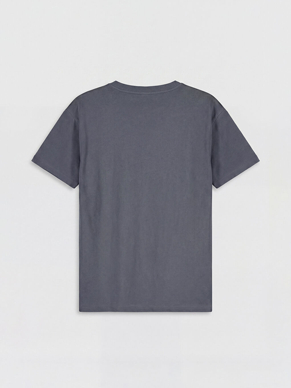 Gri Bisiklet Yaka Baskılı Erkek Çocuk Tişört-1