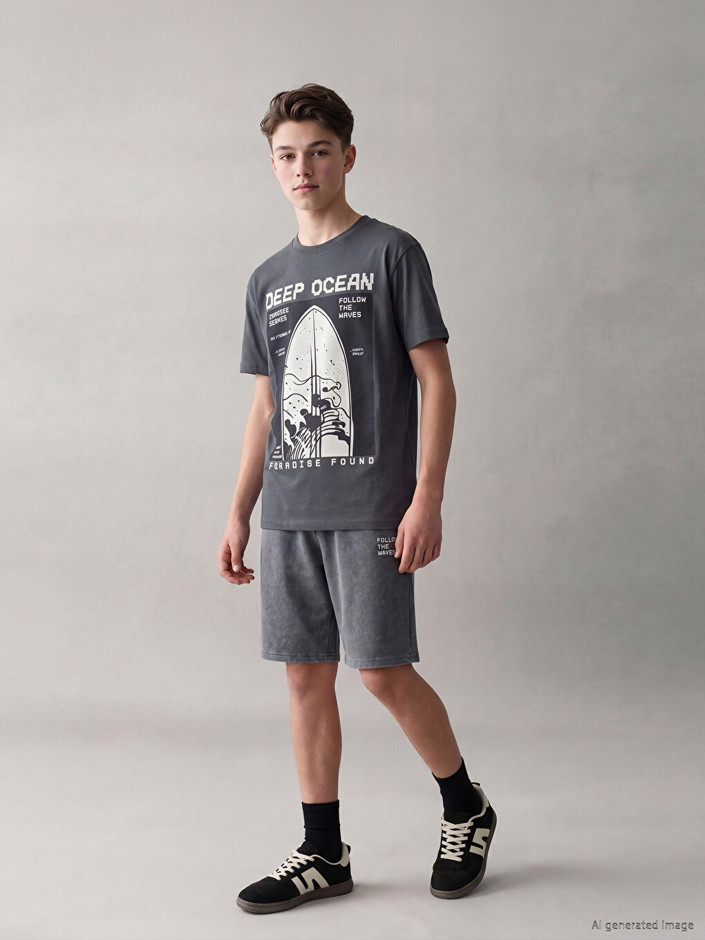 Crew Neck Printed Boys' T-Shirt