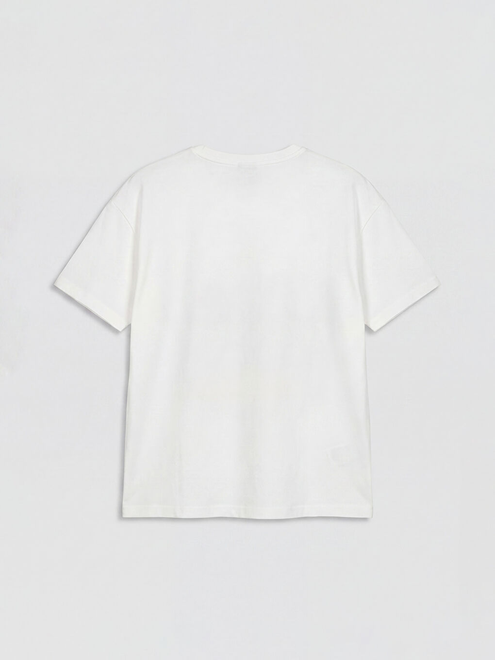 Beyaz Bisiklet Yaka Baskılı Erkek Çocuk Tişört-1