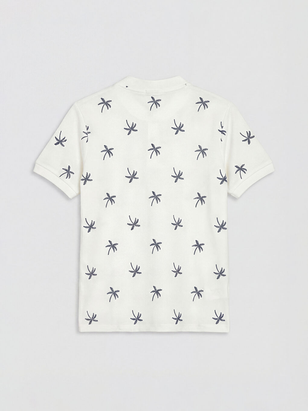 Ekru Hakim Yaka Desenli Erkek Çocuk Tişört-1