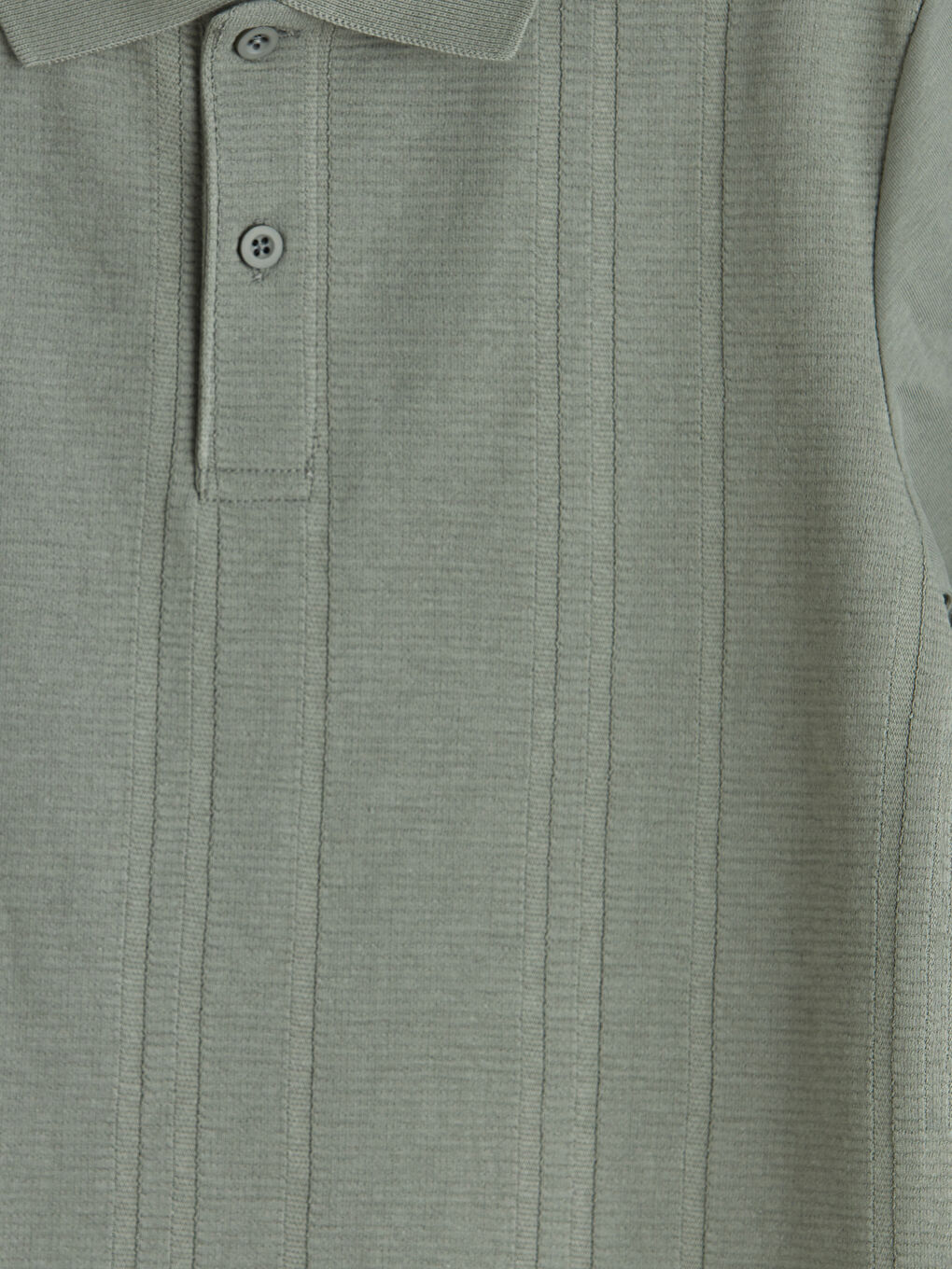 Haki Polo Yaka Armürlü Kısa Kollu Erkek Çocuk Tişört-2