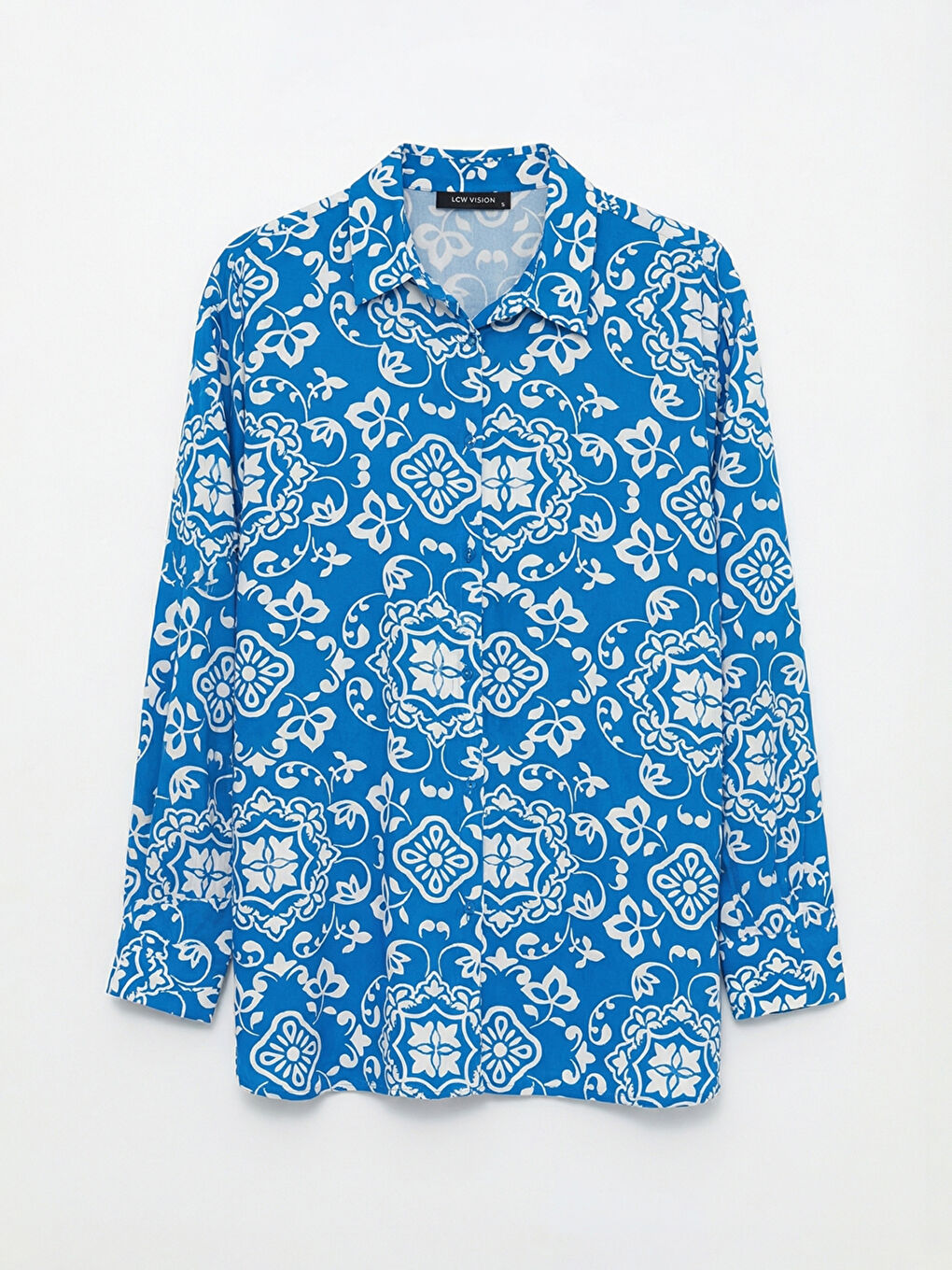 Візерункова сорочка оверсайз для жінок-4
