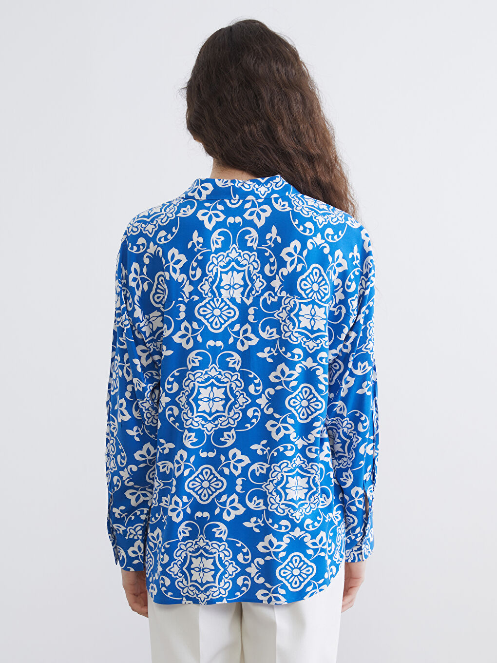 Візерункова сорочка оверсайз для жінок-3