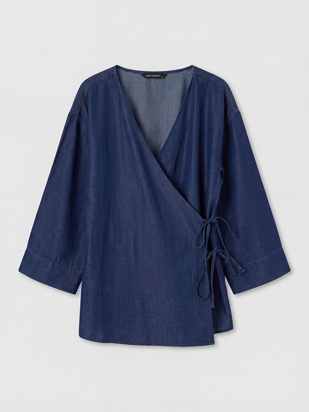 Double Breasted Collar Women's Jean Kimono-4