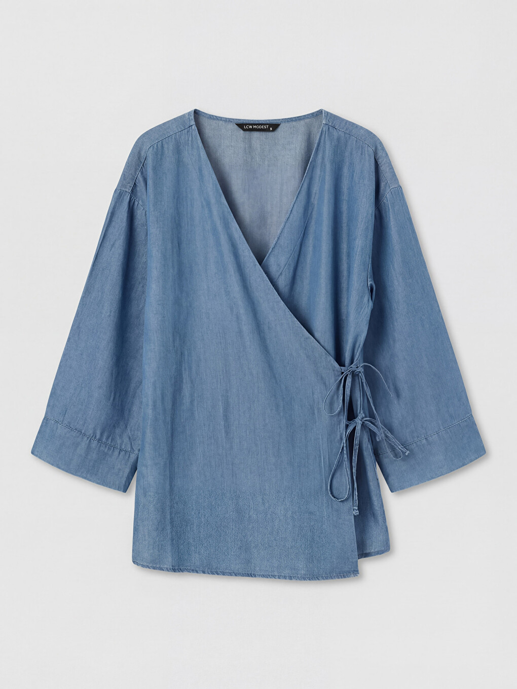 Double Breasted Collar Women's Jean Kimono-4