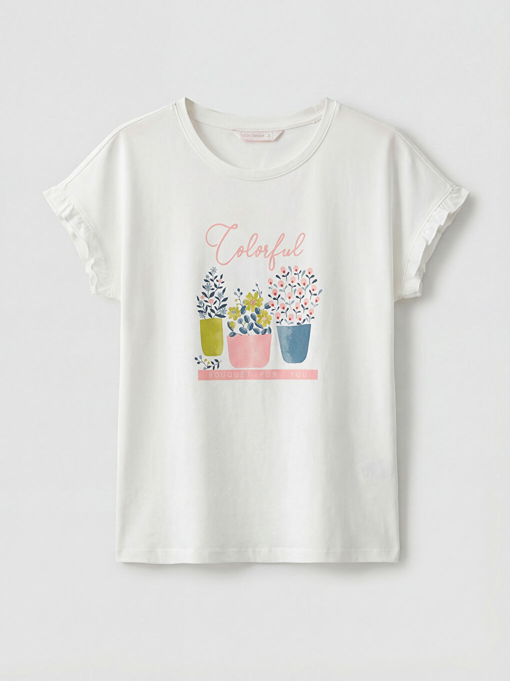 Ekru Bisiklet Yaka Çiçekli Kadın Şortlu Pijama Takımı-1