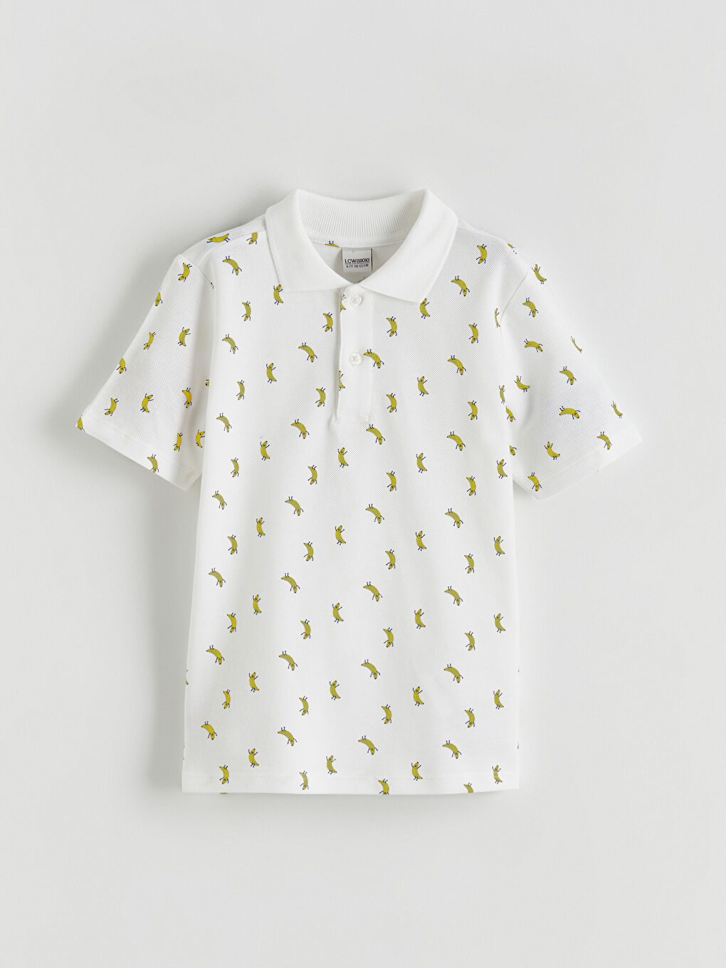 Beyaz Polo Yaka Erkek Çocuk Tişört