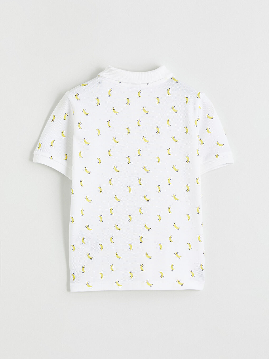 Beyaz Polo Yaka Baskılı Erkek Çocuk Tişört-2