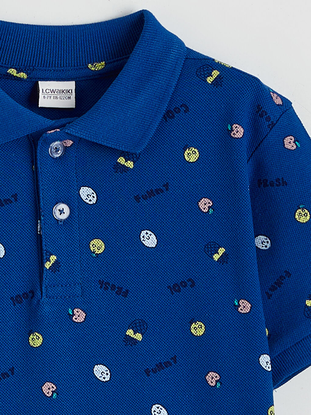 Mavi Polo Yaka Erkek Çocuk Tişört-1