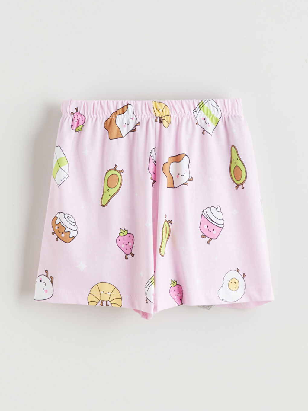 Pembe Baskılı Kız Çocuk Şortlu Pijama Takımı-2