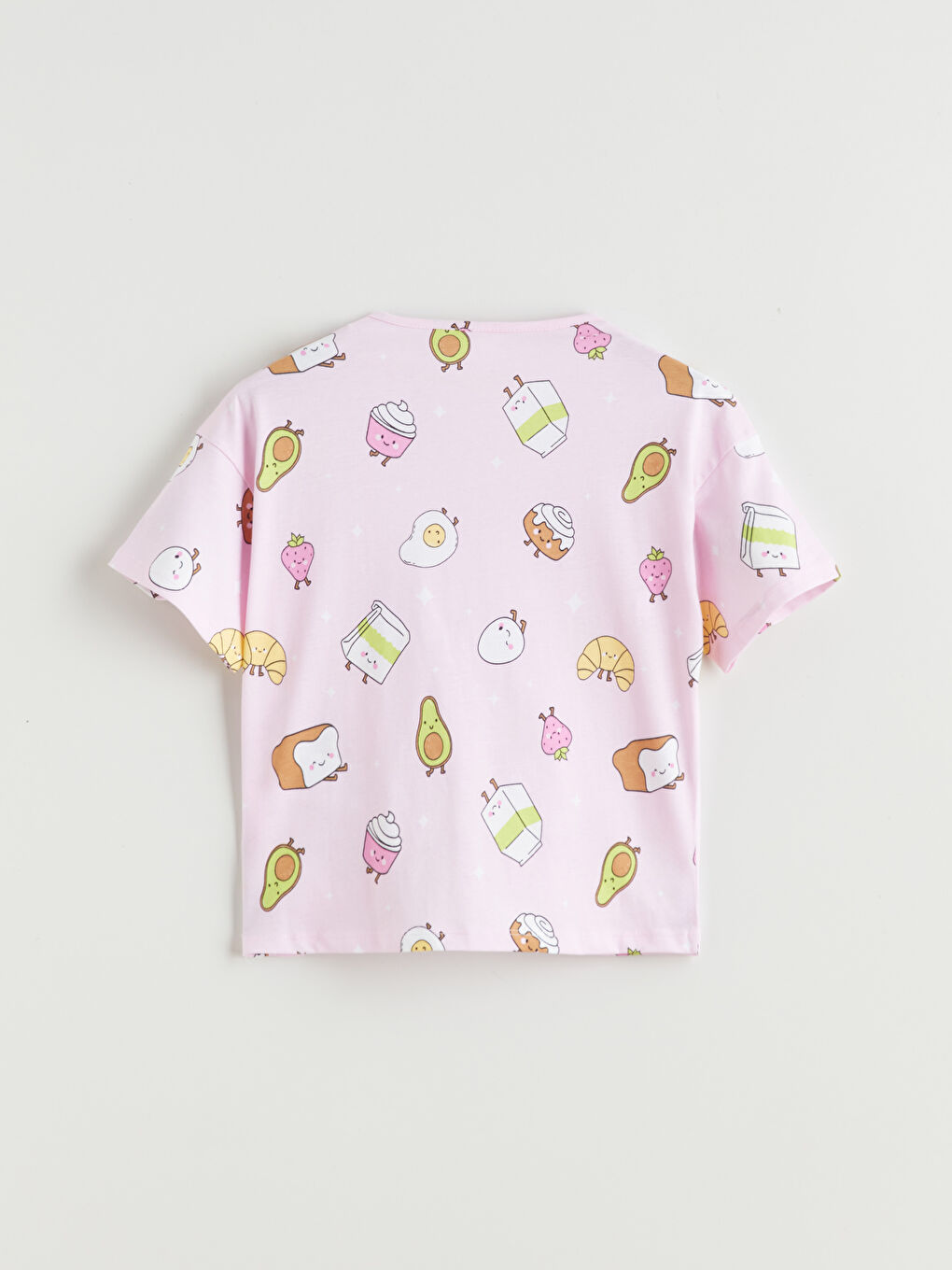 Pembe Baskılı Kız Çocuk Şortlu Pijama Takımı-3