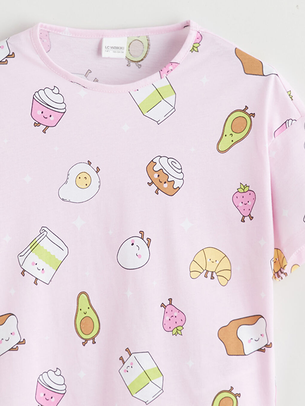 Pembe Baskılı Kız Çocuk Şortlu Pijama Takımı-5