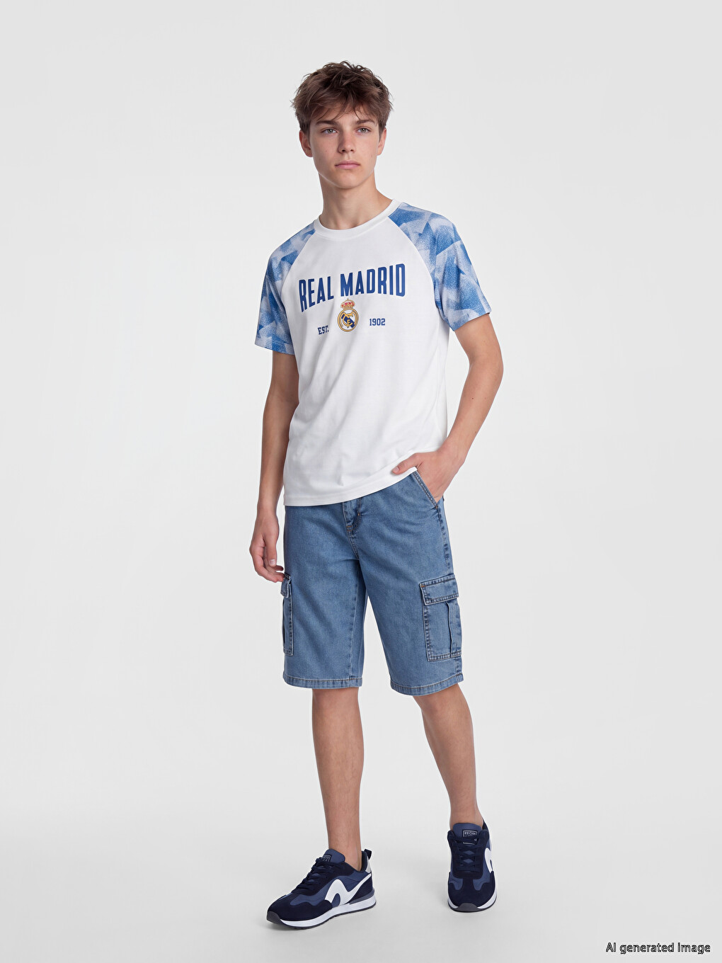 T-shirt i stampuar Real Madrid për djem-1