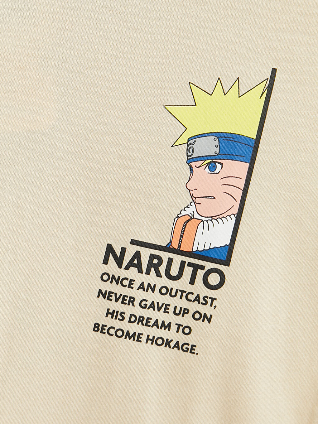 Bej Bisiklet Yaka Naruto Baskılı Erkek Çocuk Tişört-2