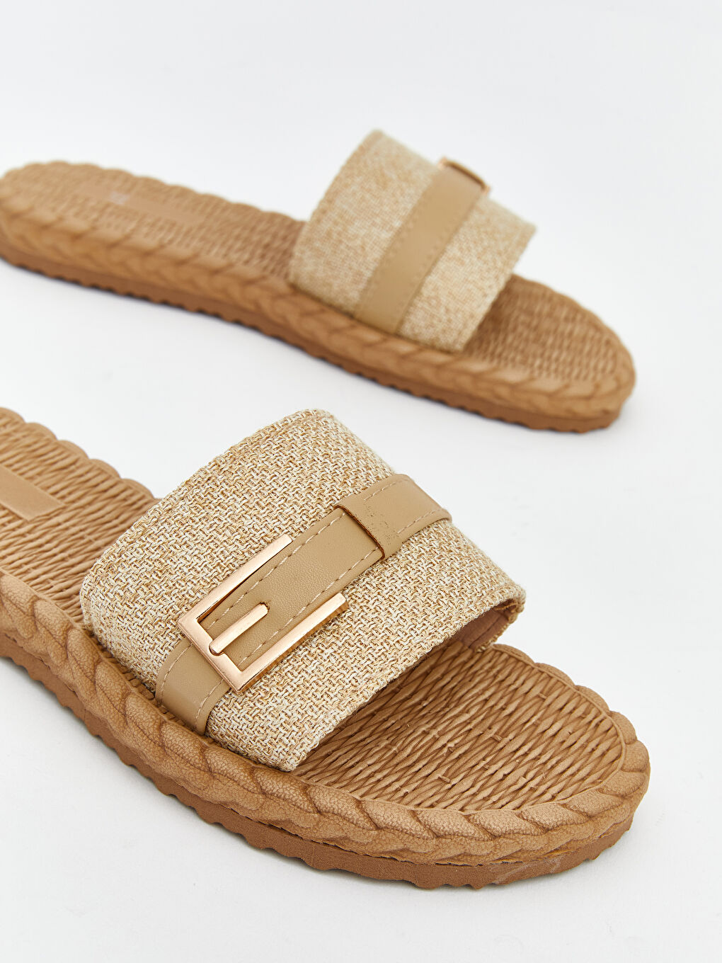 Women's Slippers with Woven Sole-2
