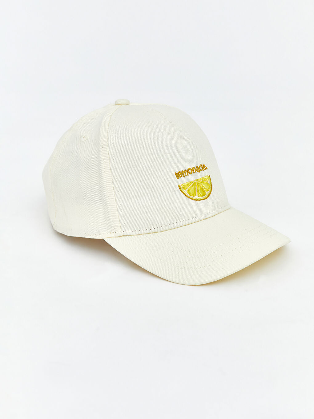 Ekru Nakışlı Kız Çocuk Kep Şapka -1