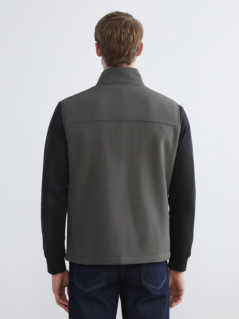 Men's Vest With Stand Collar In A Regular Fit-5