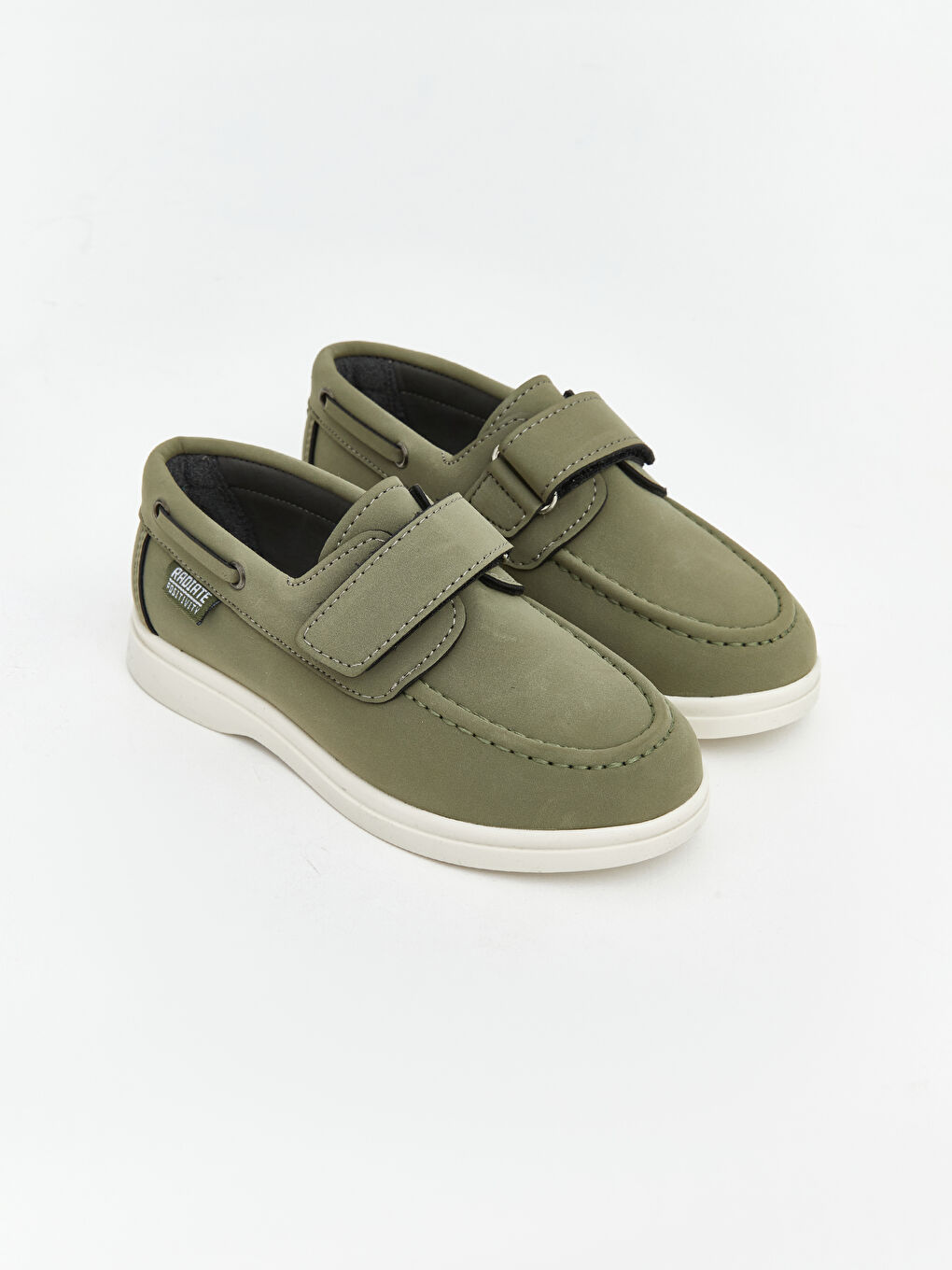 Haki Deri Görünümlü Erkek Çocuk Klasik Ayakkabı	