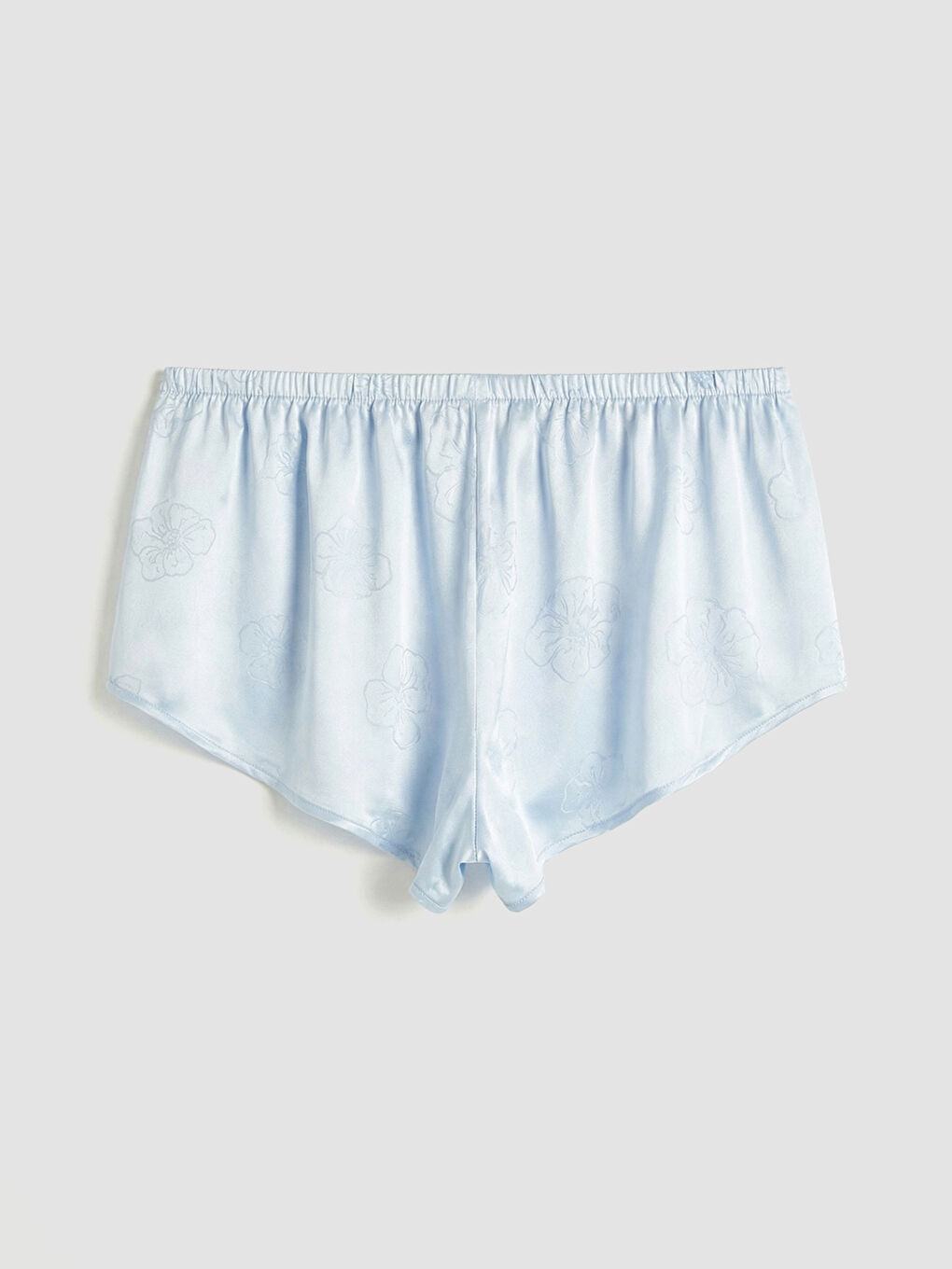 Mavi Dantel Detaylı Saten Kadın Şortlu Pijama Takımı-4