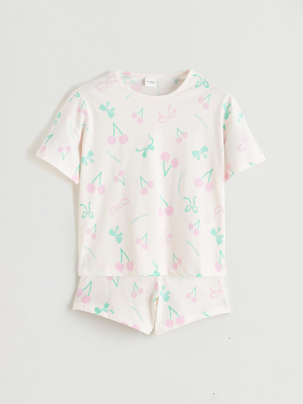 Pembe Desenli Kız Çocuk Şortlu Pijama Takımı