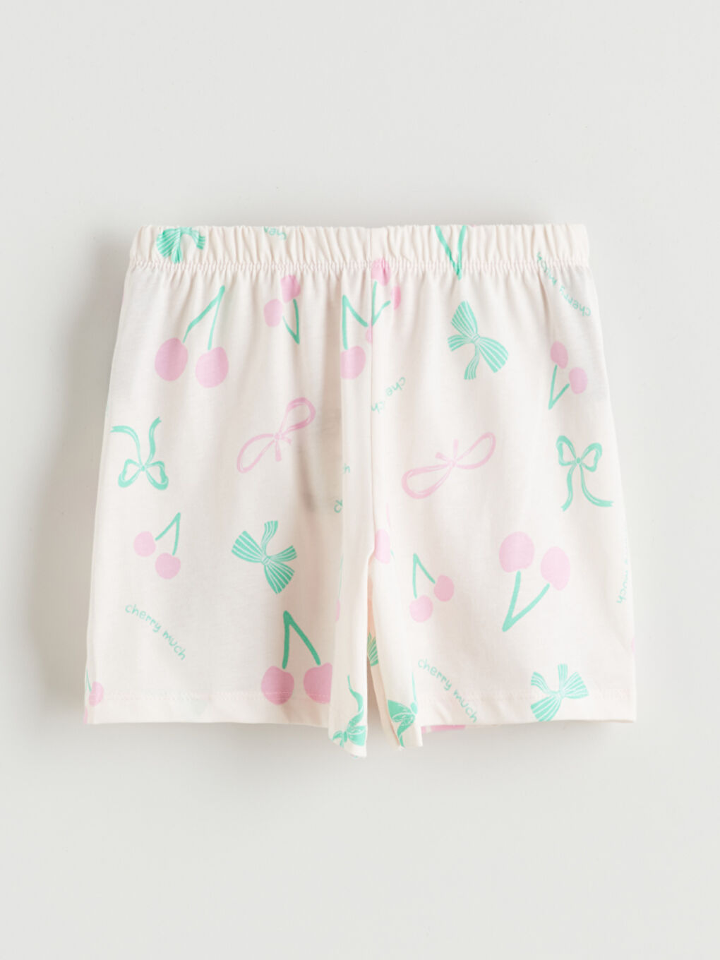 Pembe Desenli Kız Çocuk Şortlu Pijama Takımı-4