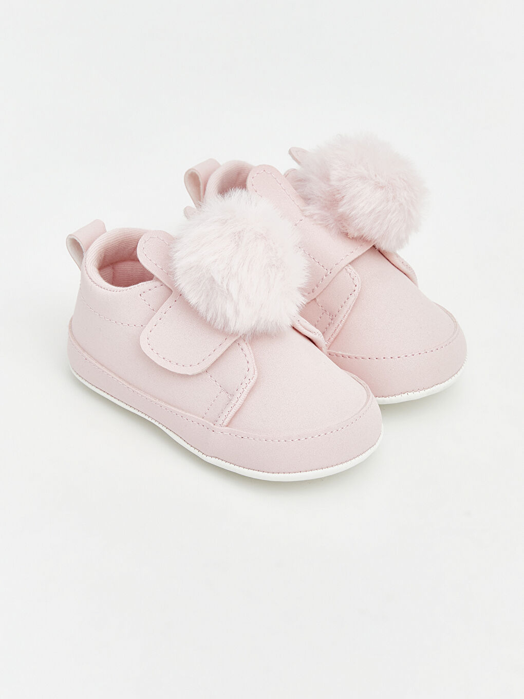 Pembe Cırt Cırtlı Kız Bebek Ev Ayakkabısı