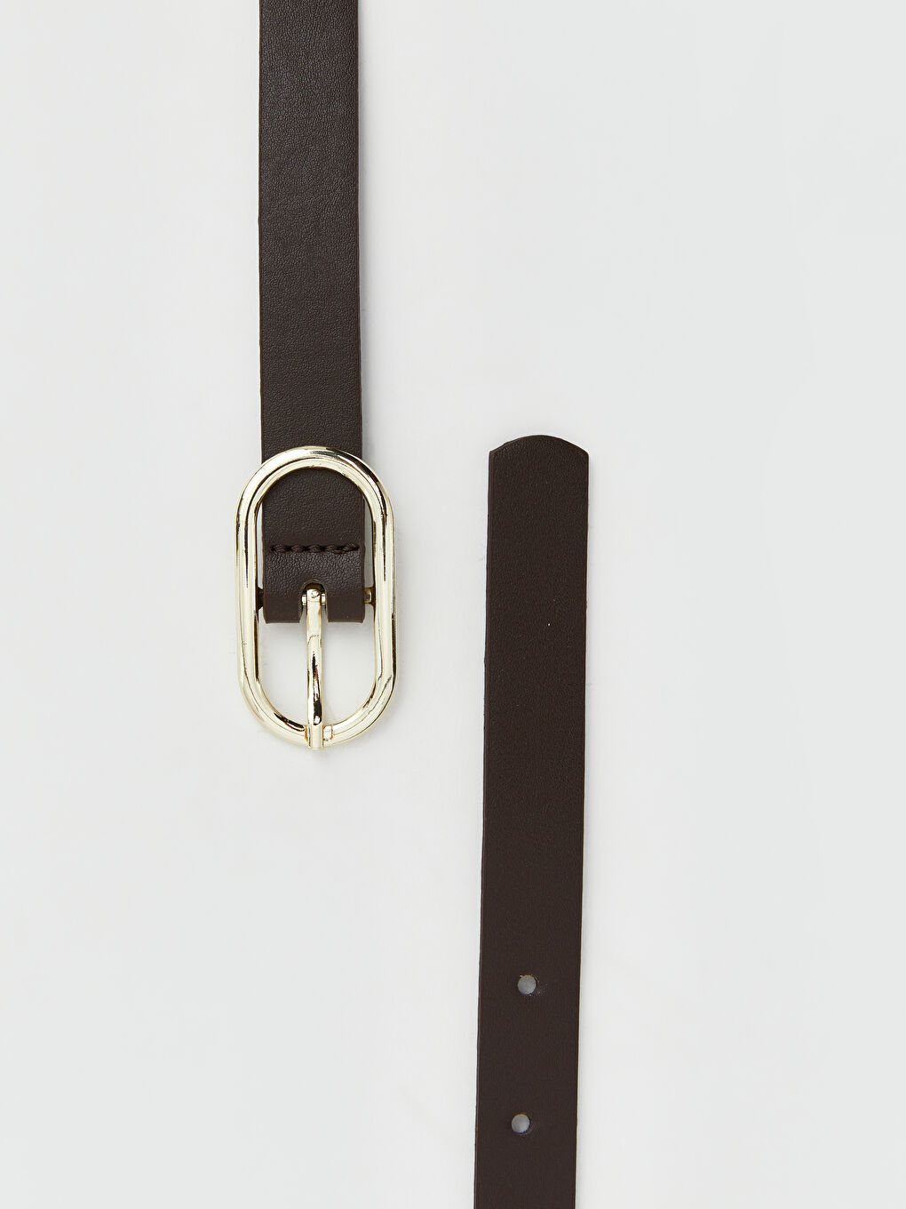 Kahverengi Deri Görünümlü Kadın Kemer 3'lü-3