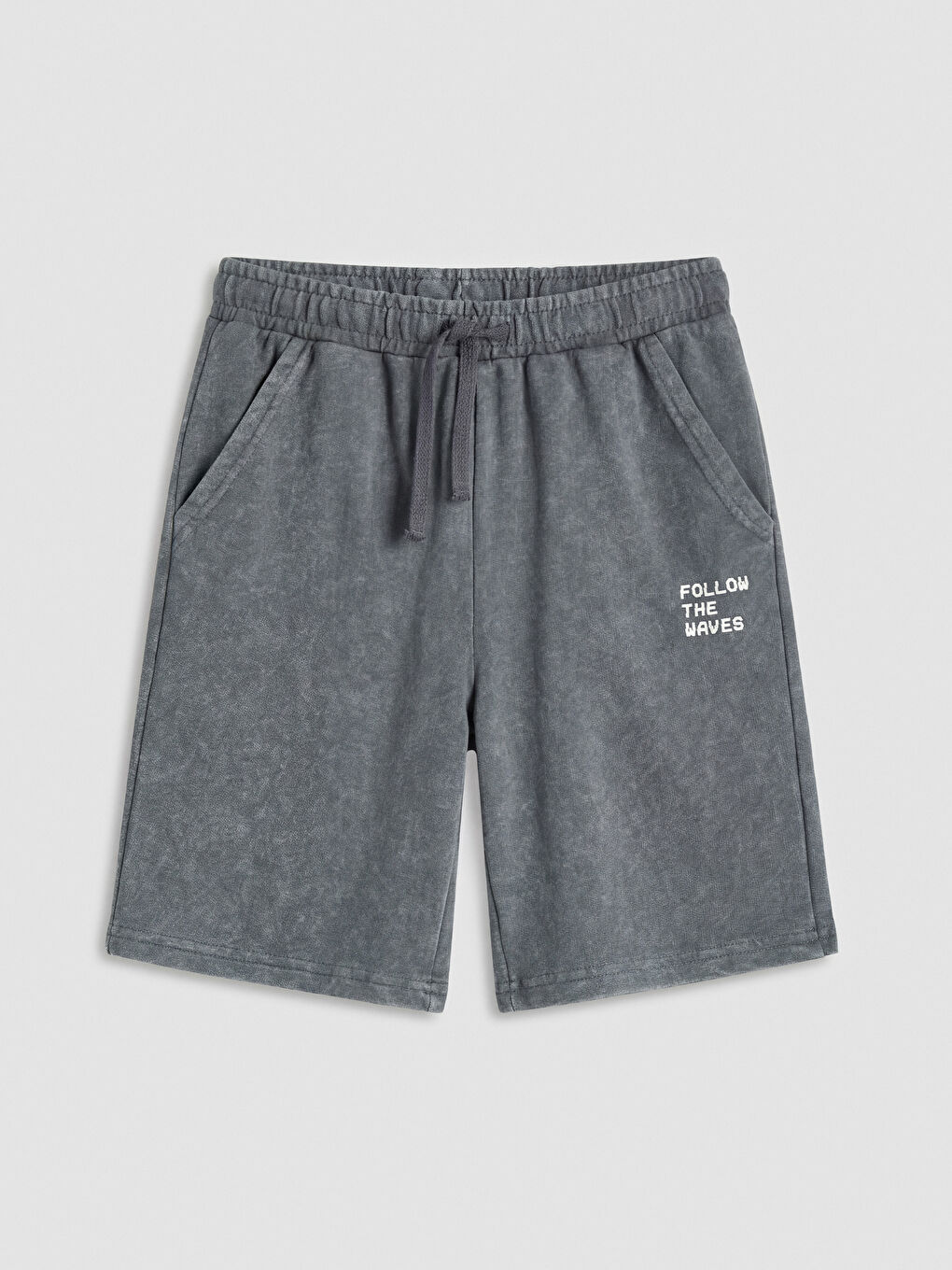 Gri Erkek Çocuk Baskılı Şort