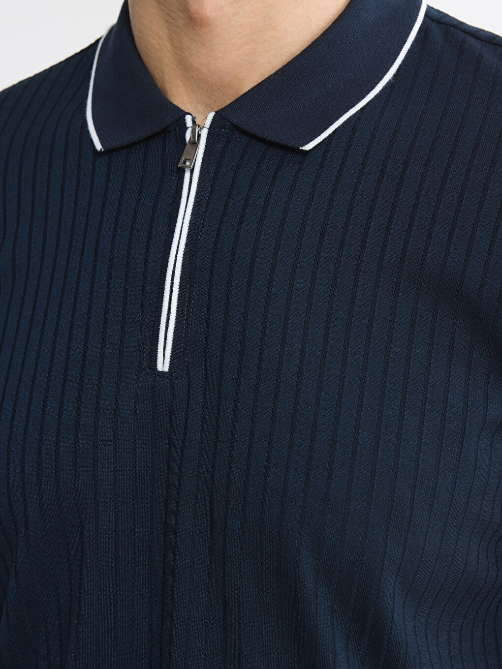 Polo Collar Striped Men's T-Shirt-2