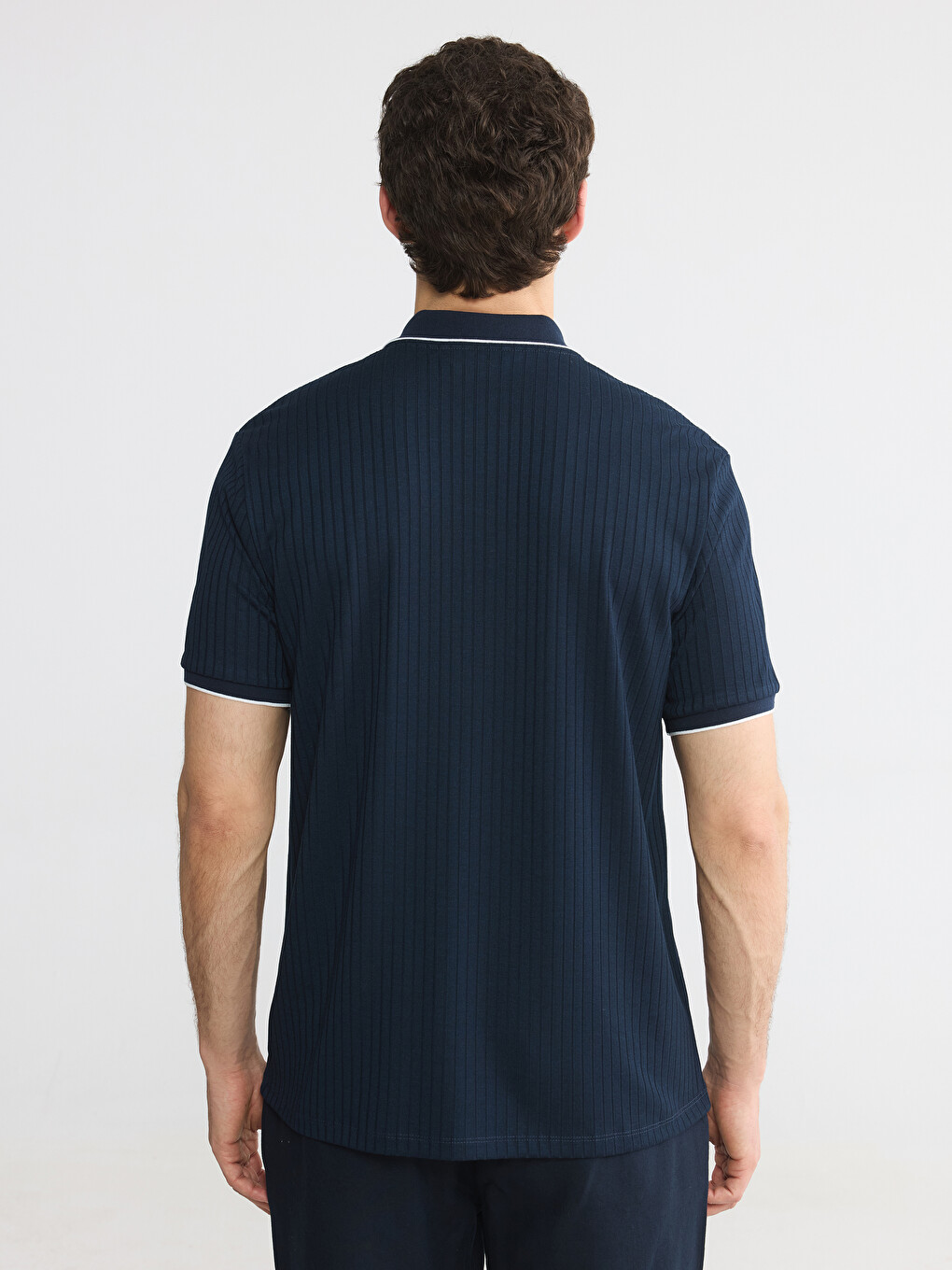 Polo Collar Striped Men's T-Shirt-3