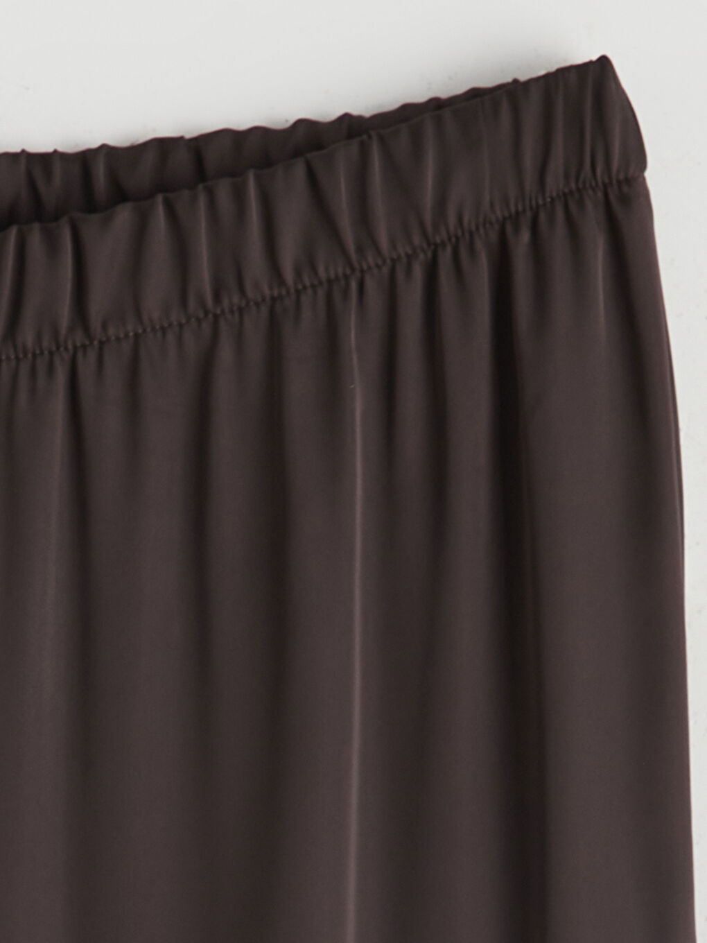 Kahverengi Gömlek Yaka Saten Kadın Pijama Takım-9