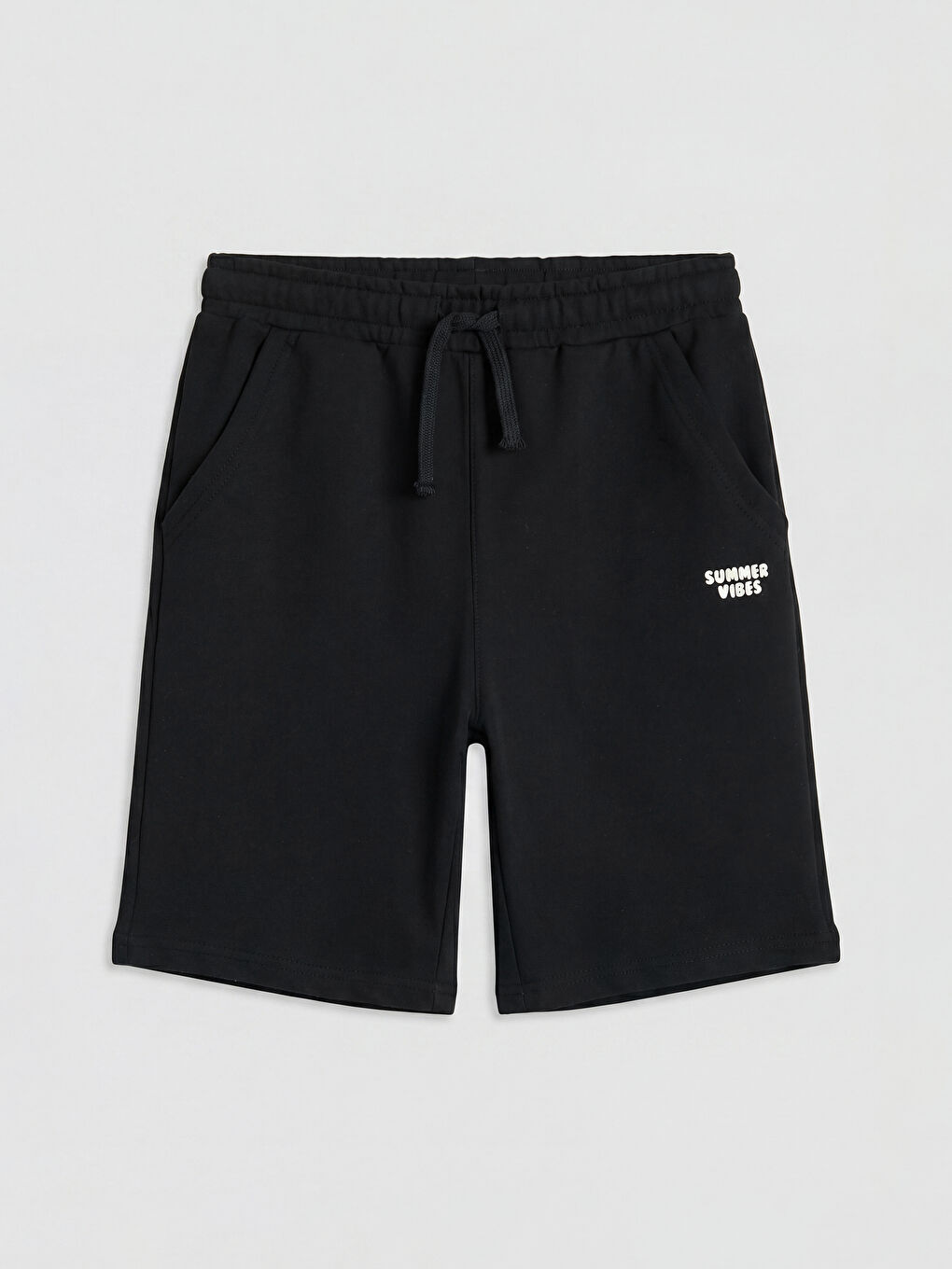 Siyah Beli Lastikli Erkek Çocuk Şort