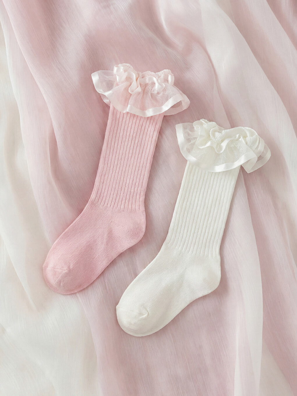 Ribbed Baby Girls' Knee-High Socks 2 Pack