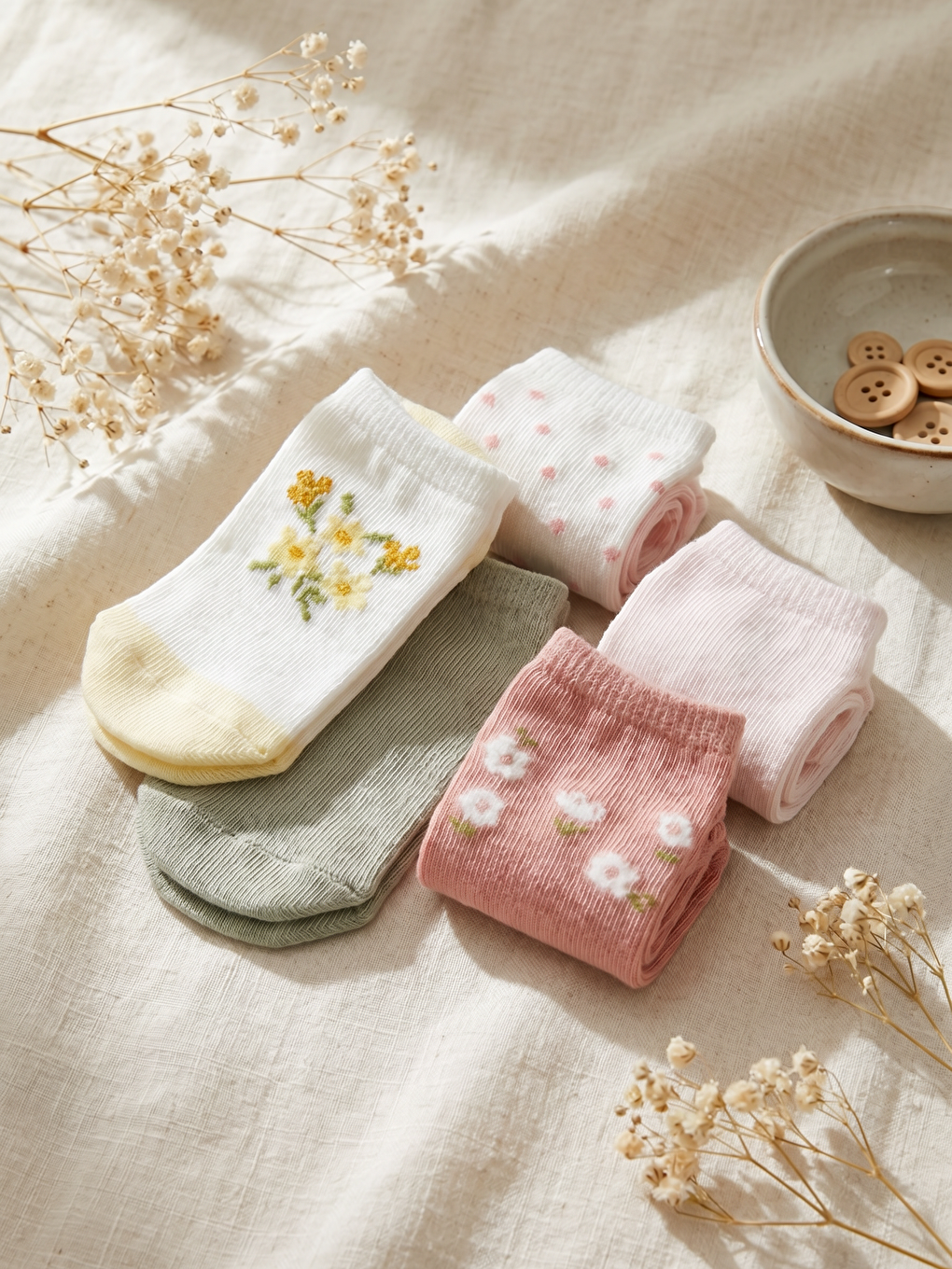 Baby Girl Bootie Socks 5-Pack-1