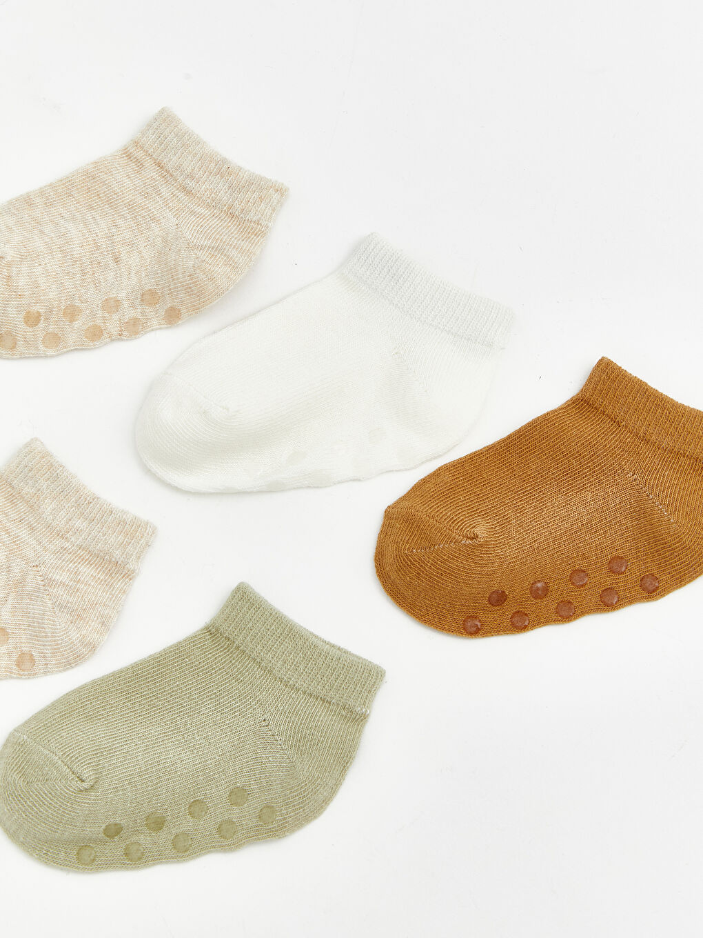 Bej Erkek Bebek 5'li Patik Çorap-2
