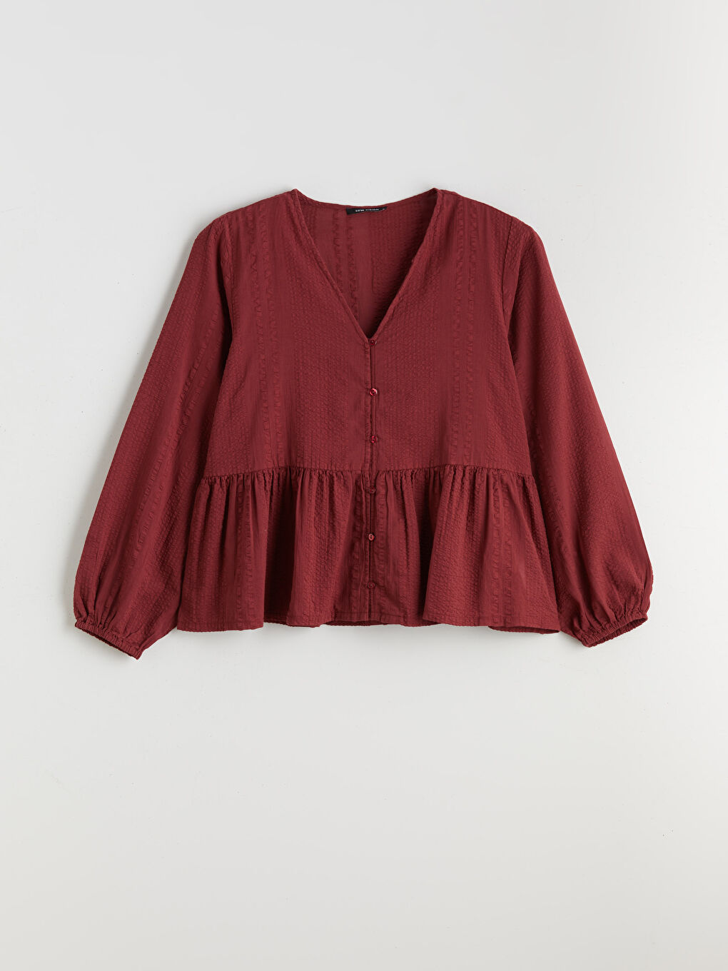 V-Neck Self-Patterned Blouse-4