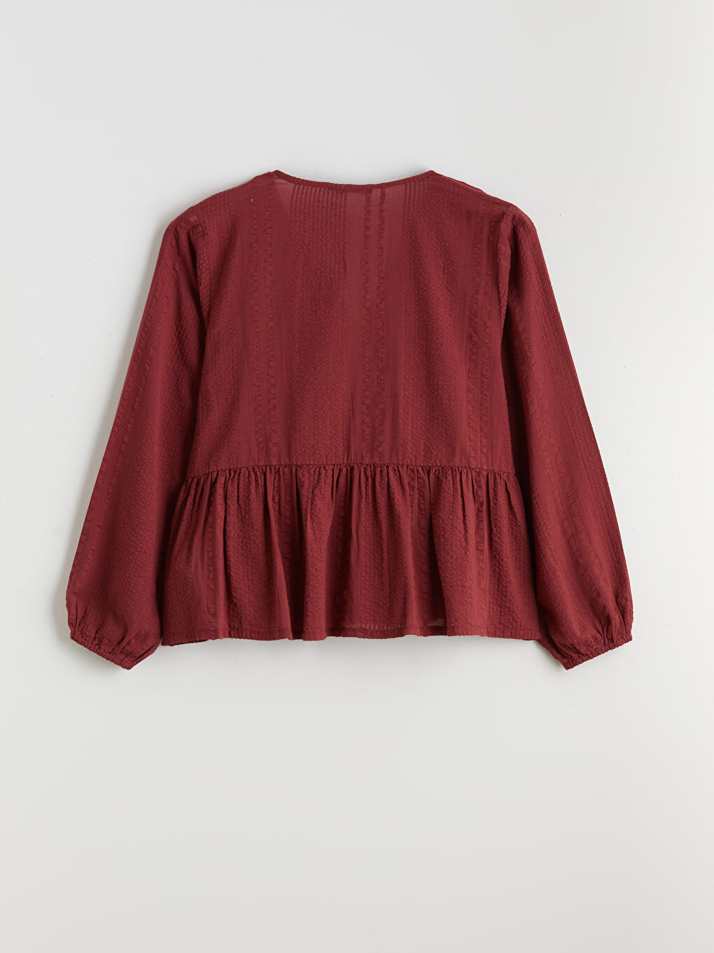 V-Neck Self-Patterned Blouse-5