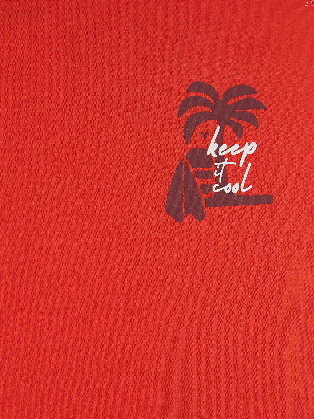 Kırmızı Bisiklet Yaka Baskılı Erkek Çocuk Tişört-2