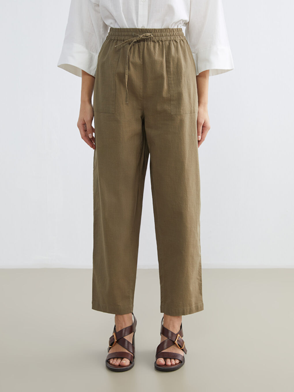 بنطلون للسيدات بخصر مطاطي-1