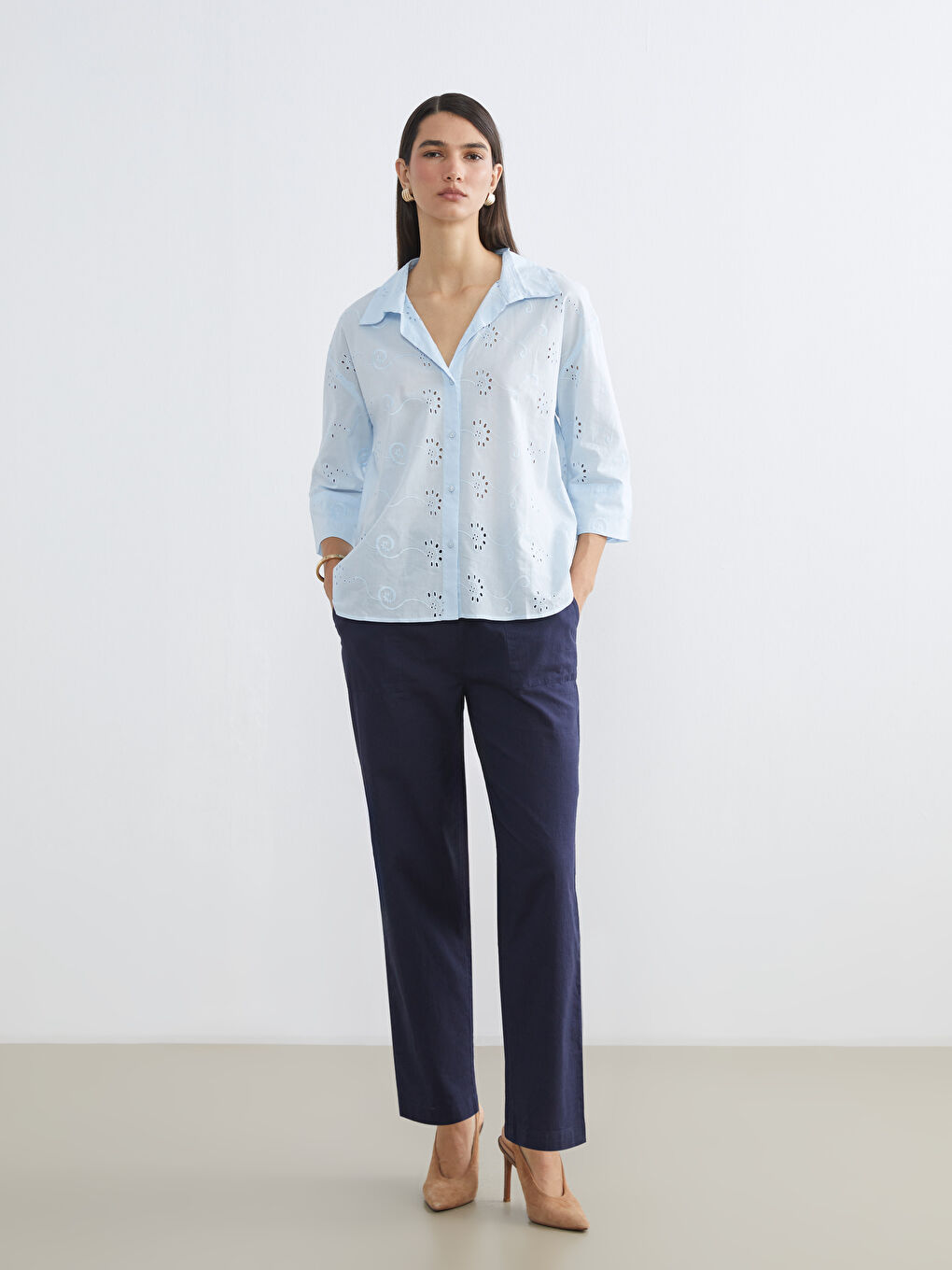 Женские брюки с эластичным поясом