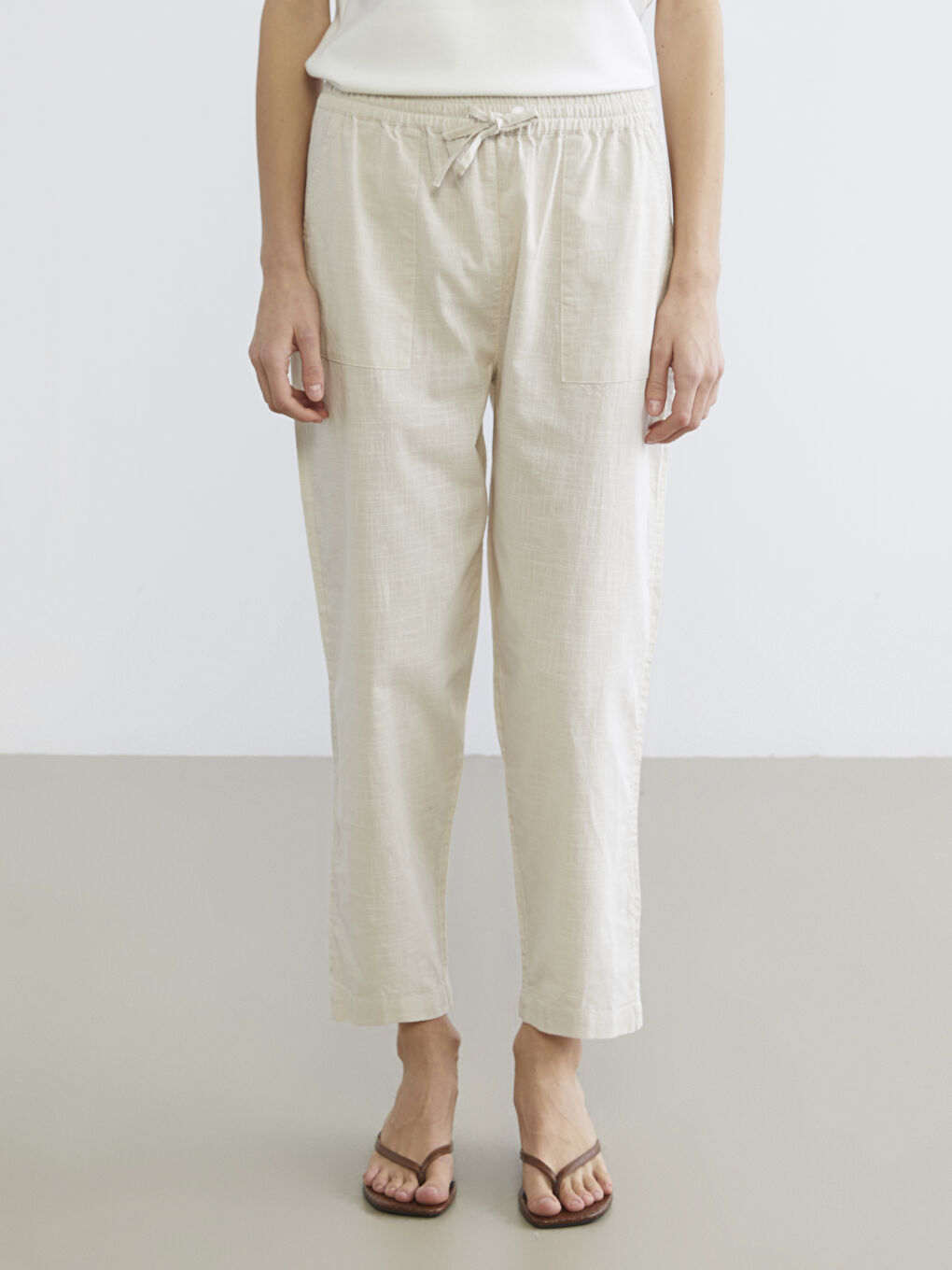 Women's Trousers with Elastic Waistband-1