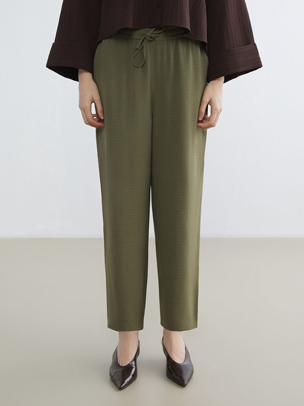 Женщины Зелёный Брюки-1