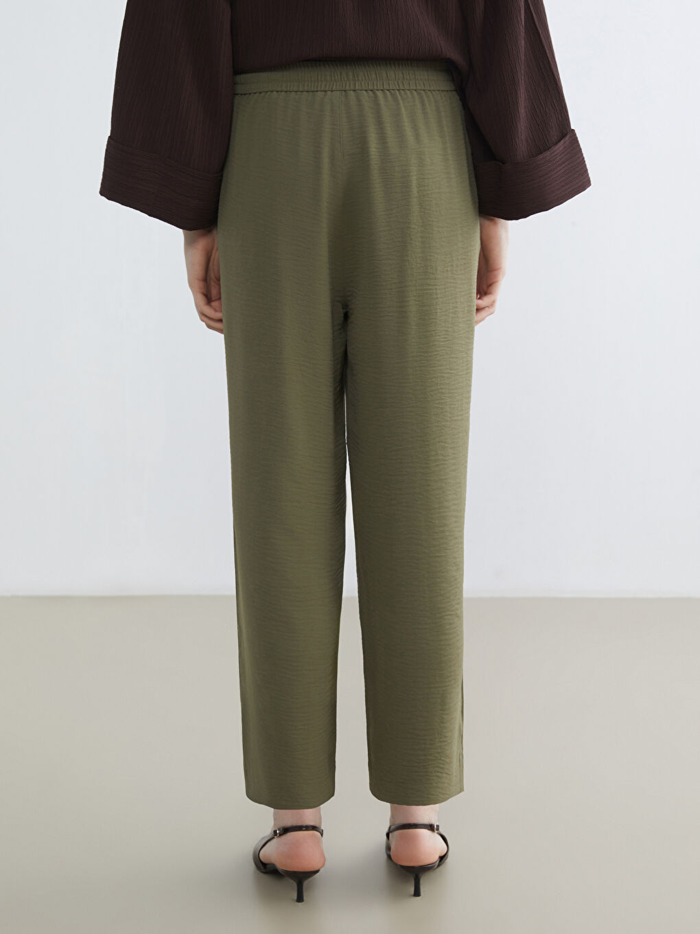 Женщины Зелёный Брюки-3