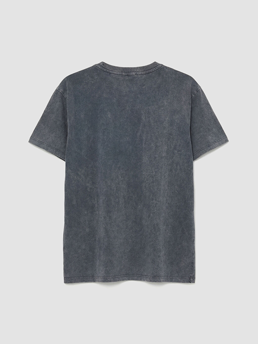 Antrasit Bisiklet Yaka Yıldız Baskılı Kadın Tişört-5