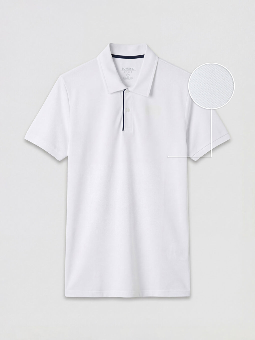 Beyaz Polo Yaka Pike Erkek Tişört