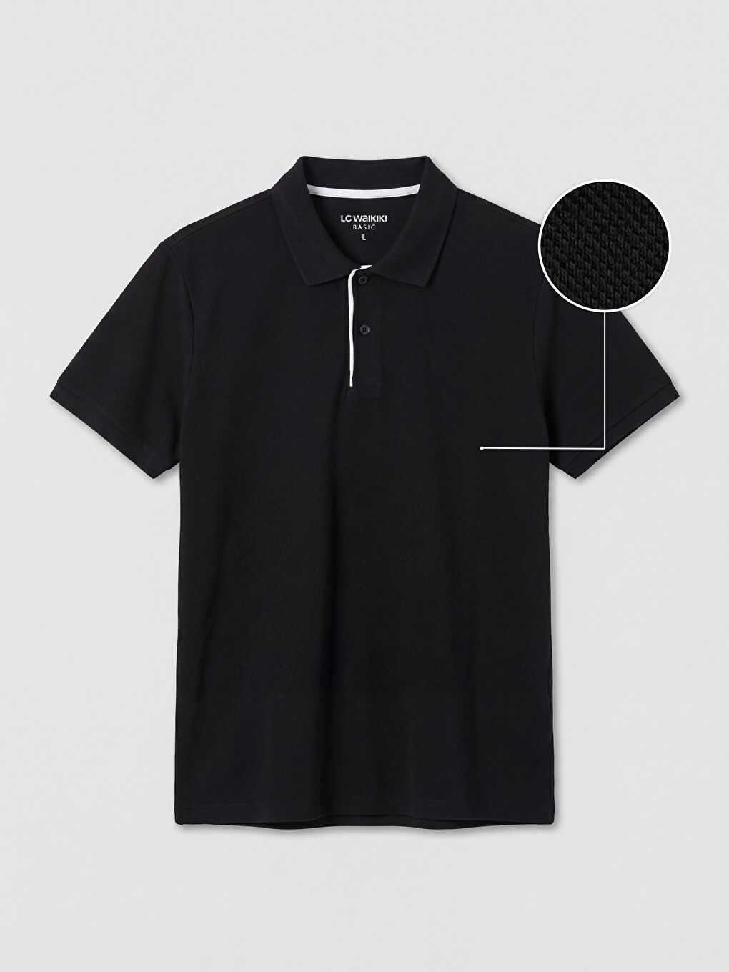 Siyah Polo Yaka Pike Erkek Tişört