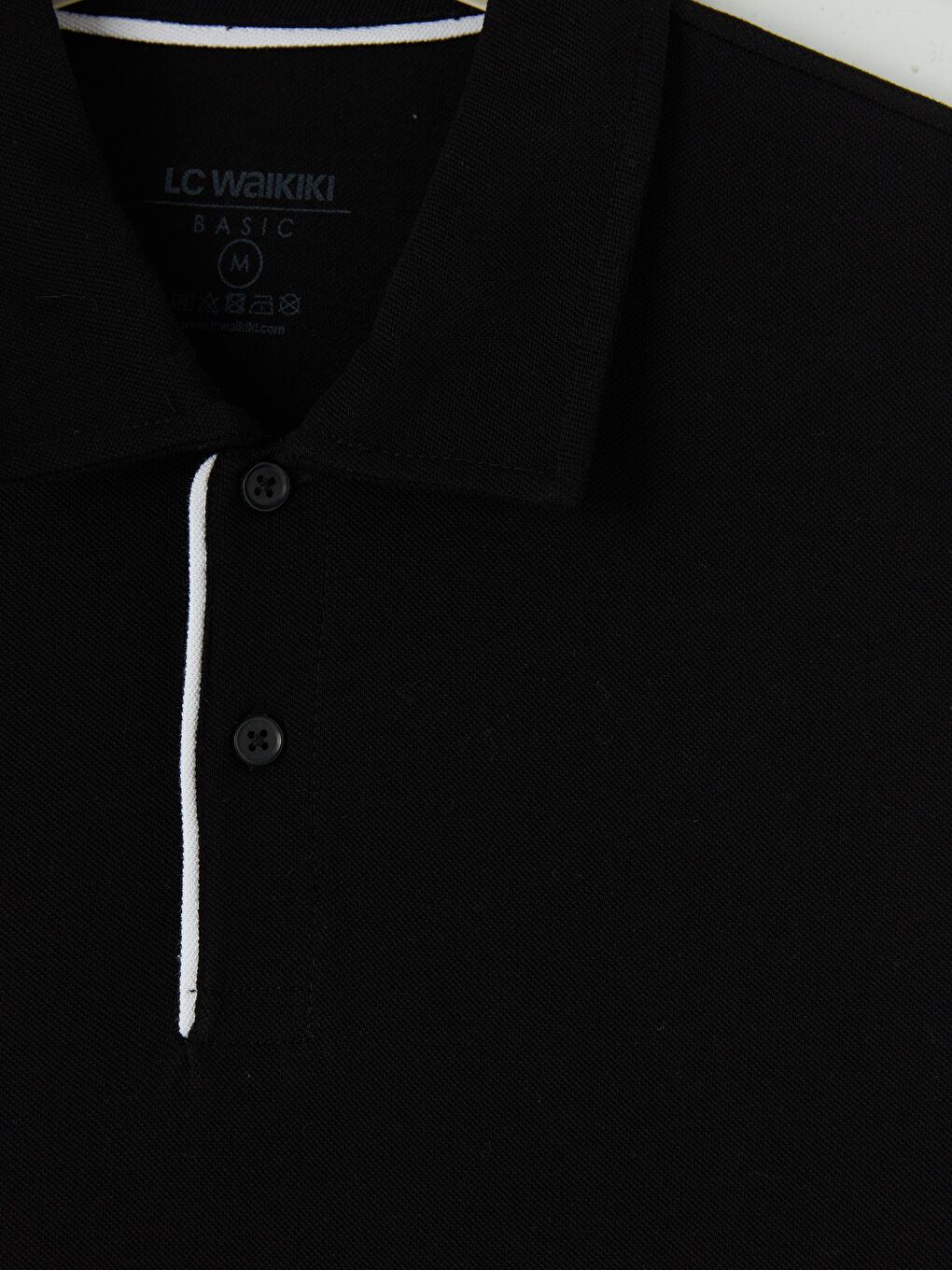 Siyah Polo Yaka Pike Erkek Tişört-2