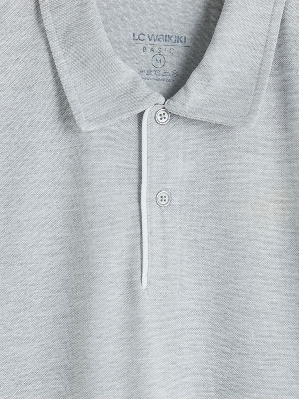 Gri Polo Yaka Pike Erkek Tişört-2