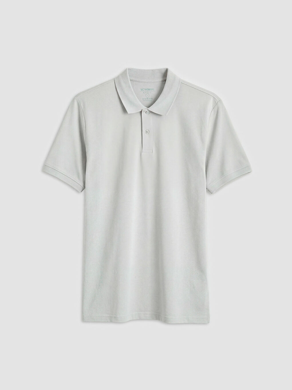 Gri Standart Fit Polo Yaka Penye Erkek Tişört-4